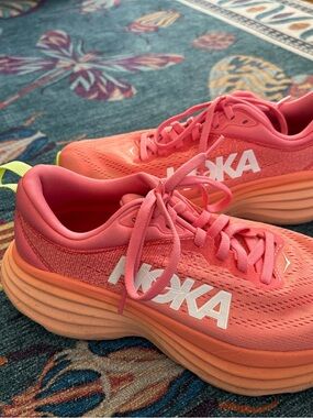 Hoka One One Coral Pink Athletic Running Shoes